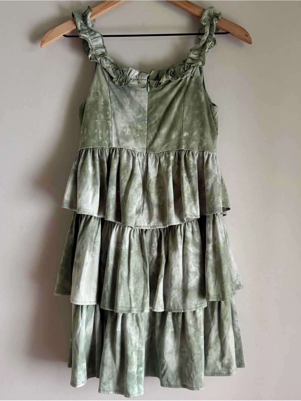 Cider Vineyard Strolls Green Corset Ruffle Sleeve Mini Dress Size Small - Picture 4 of 10
